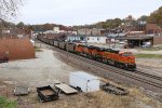 The rear DPU's of E-PCTBTM head away through Burlington